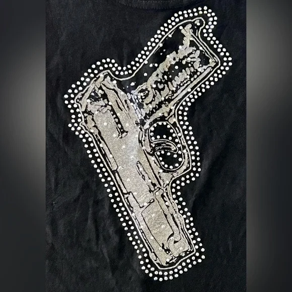 NWOT Lip Service Black Mesh Gun Tank - Picture 3 of 4